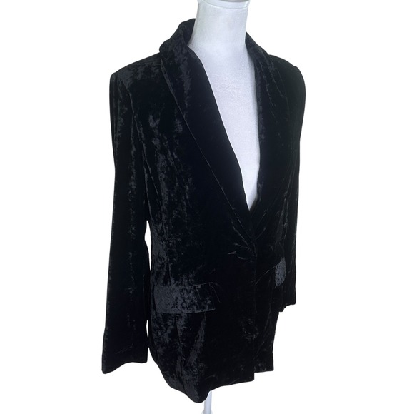 Cabi Blazer Womens XS Velvet Crushed Stretch Button Jacket Long Sleeve Pockets‎ - Picture 7 of 12
